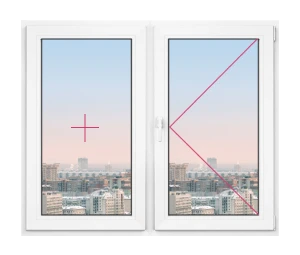 Двухстворчатое окно Rehau Brillant 1150x1150 - фото - 1